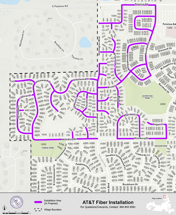 map of utility work area